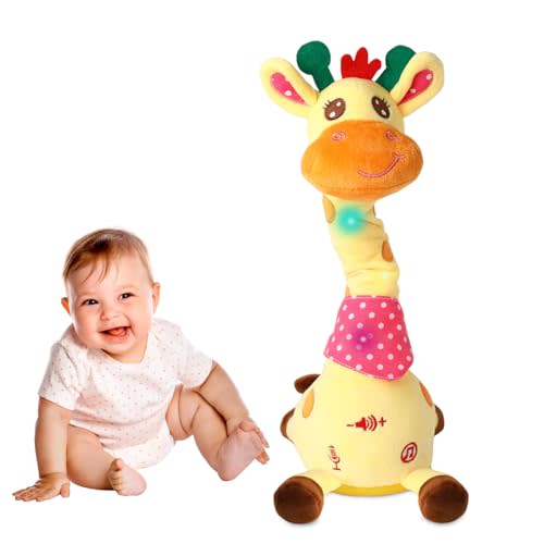 Dancing Giraffe Stuffed Animal Baby Toys Singing Song Toddlers Toy Repeats What You Say Glowing Musical Toy for Baby Birthday Gift