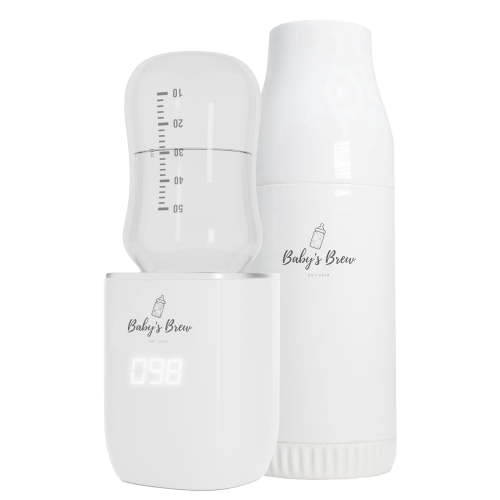 Baby's Brew Portable Bottle Warmer Pro Set, White, Formula and Water