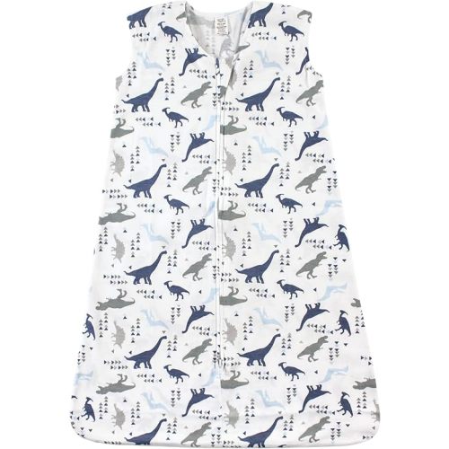 Touched by Nature Unisex Baby Organic Cotton Sleeveless Wearable Sleeping Bag, Sack, Blanket, Dino, 6-12 Months