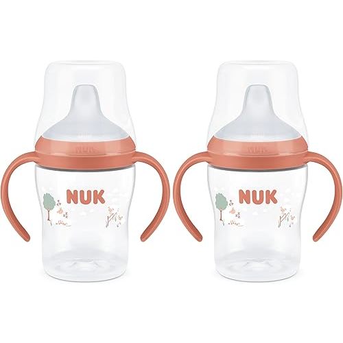 NUK Perfect Match Learner Cup, 5 oz, 2 pack – Soft Spout, Easy-Grip Handles, BPA Free, Spill Proof Transition Sippy Cup