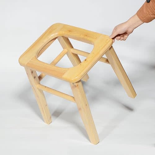 Wooden Steam Seat with Four Legs,Yoni Steam Chair,Yoni Steam Pot,Three-Dimensional Toilet,Heavy Bathroom Anti-Skid Shower Stool,Steaming Chair V Steam at Home Attachment 15.7" H (No Steamer)