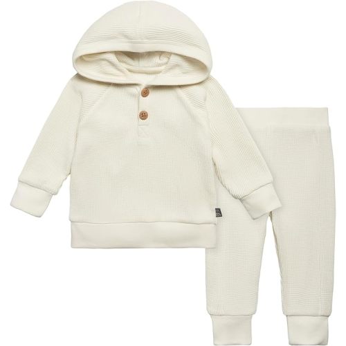 Modern Moments by Gerber Baby Girls' Mini-Waffle 2-piece Hoodie and Pant Set