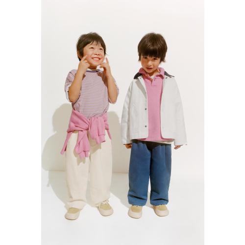 ZARA TIMELESS - STRIPED CONTRAST COLLAR T-SHIRT - Light lilac | ZARA United States