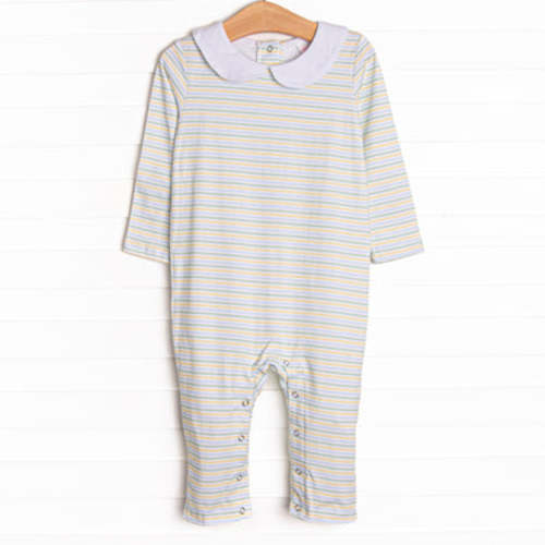 6mo Silly Stripes Romper, Blue – Stitchy Fish