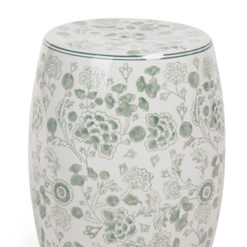 18in Ceramic Hydrangea Chinoiserie Stool | Chairs & Seating | TJ Maxx