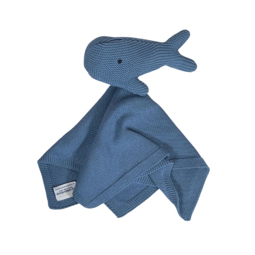 Organic Knit Whale Lovey - Blue
