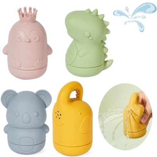 Baby Bath Toys 4PCS Mold Free Bath Toys for Babies 6-12 Months Bathtub Water Toys with Easy Clean Silicone Bath Toy for Kids Ages 1-3