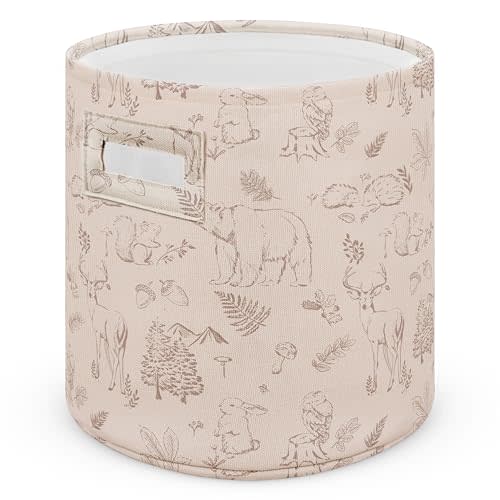 Sorrel + Fern Nursery Storage Basket (Magic Forest), Soft Collapsible Fabric Toy Bin, Magic Forest-Inspired Organizer for Playroom or Nursery, Gender-Neutral Decor, 13 × 13 Inches