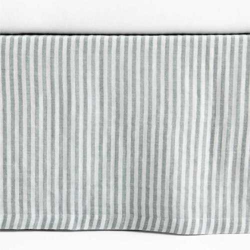 Supersoft Pine Green Striped Organic Cotton Gauze Baby Crib Skirt