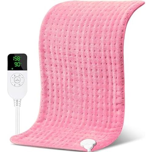 NOWWISH Heating Pad for Back Pain Cramps Relief, Mothers Day Gifts, XXL Extra Large Moist Heat Electric Heating Pads with Auto Shut Off, 17 "x 33", Pink
