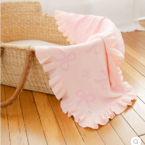 Blush Bows Reversible Knit Blanket