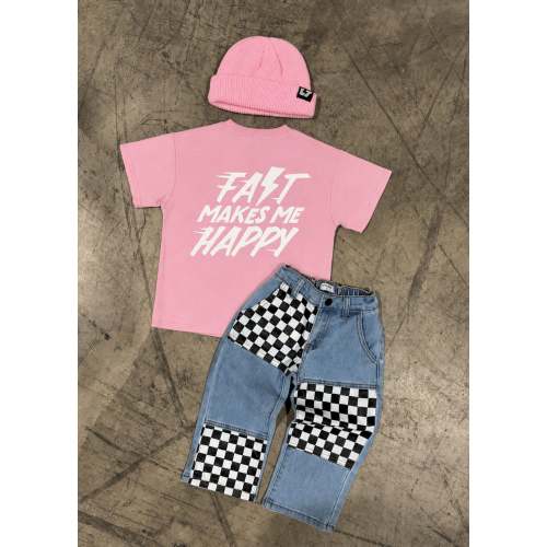 Fast Makes Me Happy T-Shirt Pink | Little Trouble
