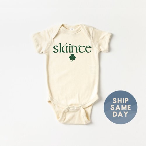 Sláinte Onesies® , Cute Holiday Bodysuit, Gaelic Baby Clothes, Funny Baby Clothes, Irish Baby Gift, (CA-PAT9)