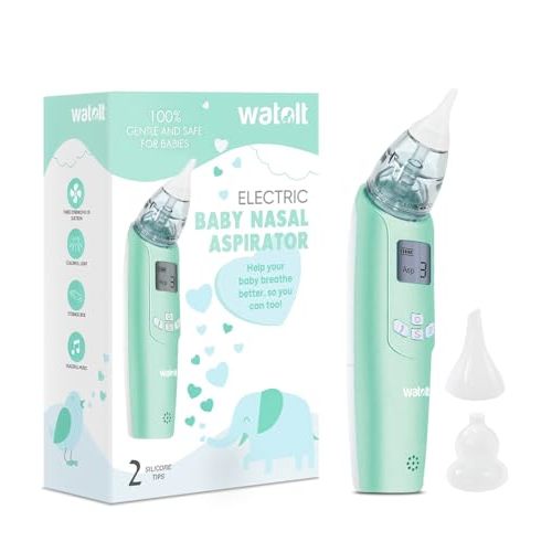 Watolt Baby Nasal Aspirator - Electric Nose Suction for Baby | Automatic Booger Sucker for Infants - Battery Powered Snot Mucus Remover for Kids Toddlers
