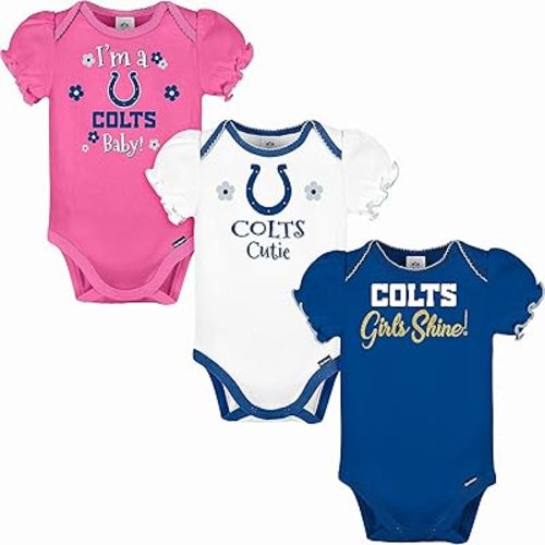 Gerber Baby Girls' NFL Team 3 Pack Short Sleeve Onesie Bodysuit