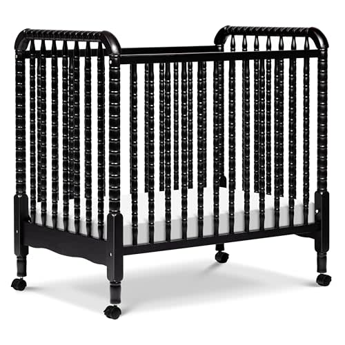 Davinci Jenny Lind 3-in-1 Convertible Mini Crib in Ebony, Removable Wheels, Greenguard Gold Certified
