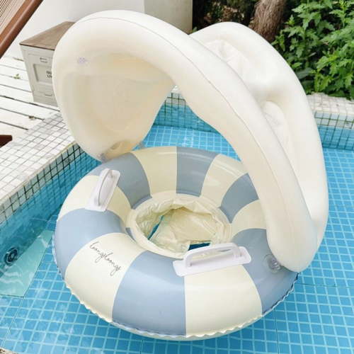 Baby Pool Float Sun Protection Baby Swimming Pool Float Ring with Canopy Foldable Safety Seat Swim Ring Retro Floating Sunshade Toys for Outdoor Backyard Garden excellent