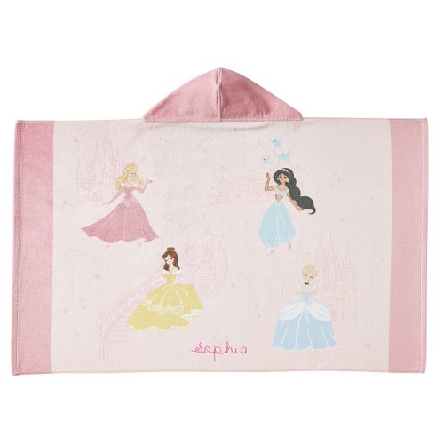 Disney Princess Castles Kid Beach Hooded Towel UPF 50+