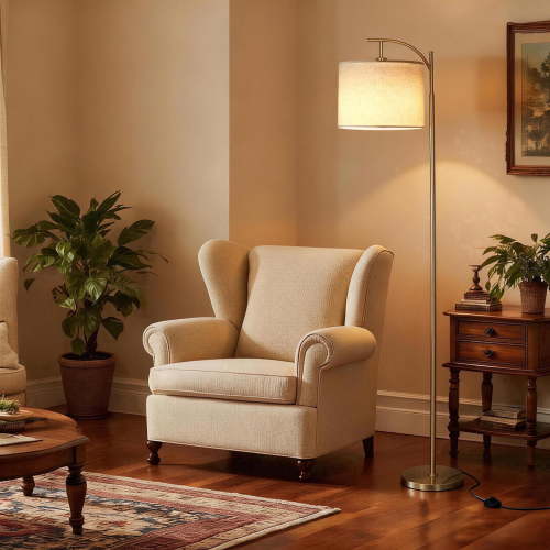 Coliware 61” Gold Arc Floor Lamp, Modern Arched Standing Lamp with Foot Switch 3 Color Temperatures, Tall Pole Lamp