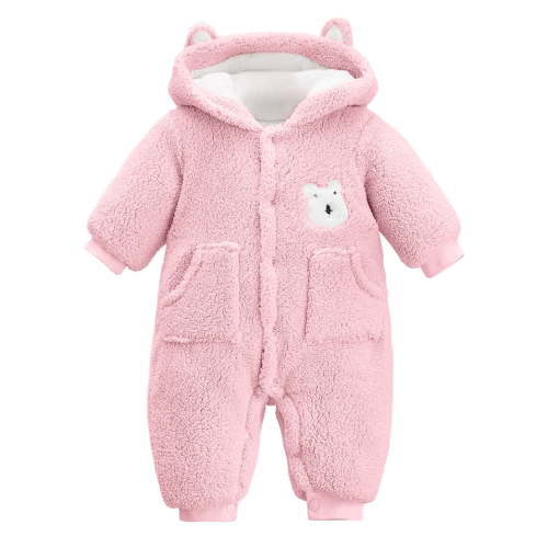 LRen Girls Down Coat Winter Warm Hooded Jacket Outerwear For Baby Toddler 0-24 Months,0-3 Months,Z10-Pink