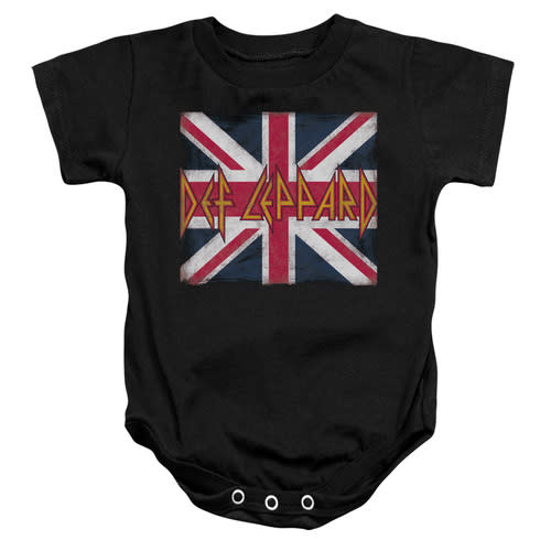 Def Leppard Union Jack Baby Onesie T-Shirt Black