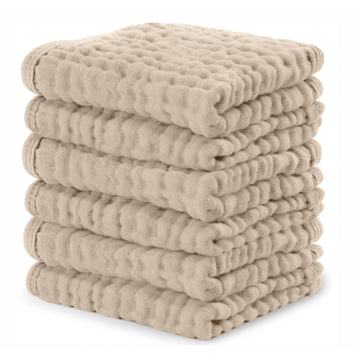 Muslin Washcloths in Sand – Comfy Cubs 10 pk