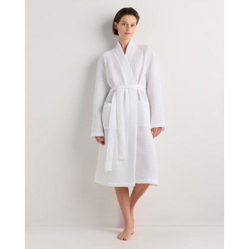 Organic Turkish Waffle Robe in White
