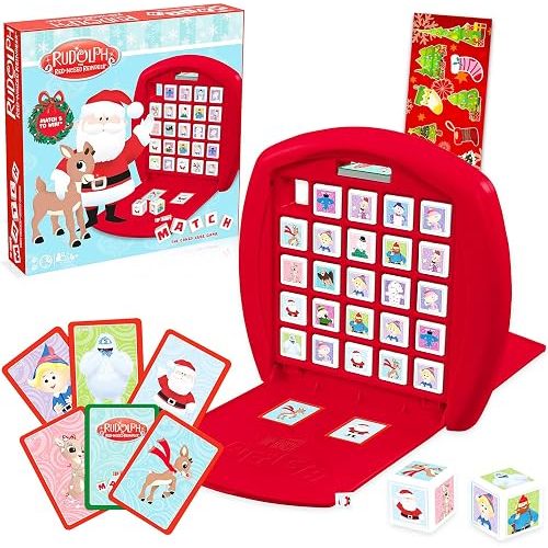 Rudolph the Red-Nosed Reindeer Memory Game Set - Educational Toy Bundle of Rudolph Matching Game, Stickers | Christmas Learning Toy for Kids