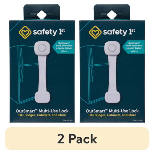 (2 pack) Safety 1st Outsmart Multi Use Lock, White, Toddler