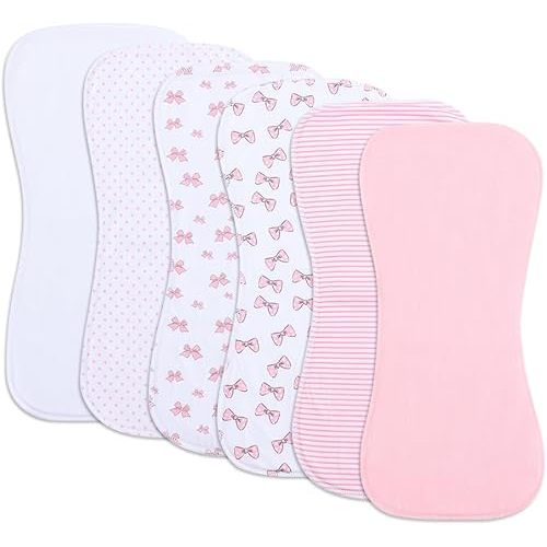 Gelisite 6 Pack Cotton Baby Burp Cloths Extra Absorbent Soft for Baby Boys and Girls