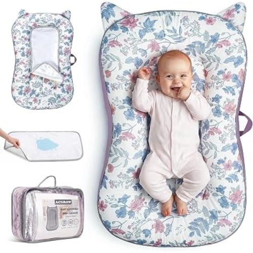 Baby Lounger for Newborn 0-24 Months, Cotton Infant Support Cushion