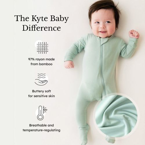 Kyte Baby Zippered Footie in Sage Sage Newborn