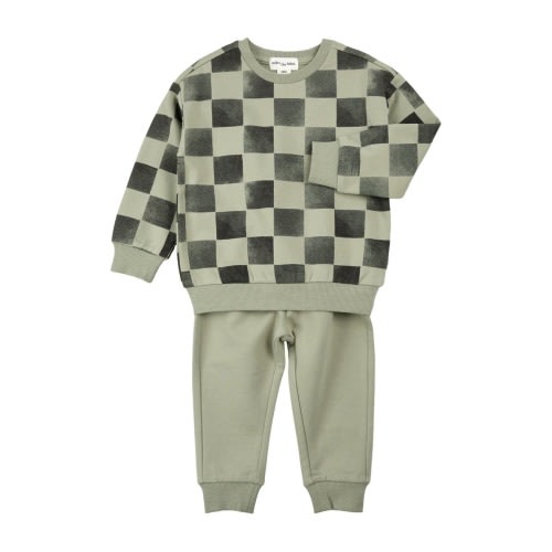 Check Sweatshirt & Joggers Set, 12M