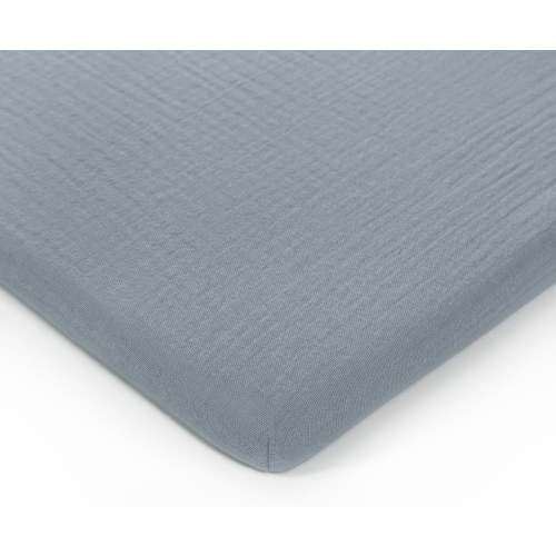 Comfy Cubs Muslin Fitted Bassinet Crib Sheet, Extra Soft 100% Muslin Cotton Bassinet Sheets (Pacific Blue)
