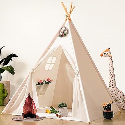 Kids Teepee Tent for Kids, Kid Play Tents for Girls & Boys, Gifts Playhouse for Indoor Outdoor Games, Toddler Toys House for Baby (Tee Pee for Child)