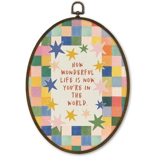 cvjutf Vintage Nursery Colorful Stars Wall Art Decor Framed, 8.7x11.3 Inch