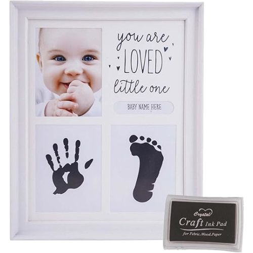 Baby Handprint & Footprint Kit - Memory Art Frames for Baby Shower Gifts, Nursery Decor