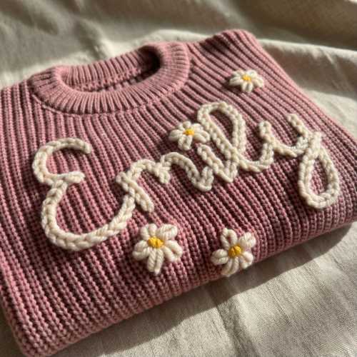 Baby Name Sweater, Toddler Knit Sweatshirt, Personalized Baby Jumper