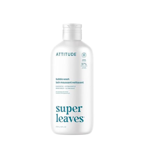ATTITUDE Bubble Bath, EWG Verified, Plant and Mineral-Based, Dermatologically Tested, Vegan Body Care Products, Extra Gentle, Unscented, 16 Fl Oz