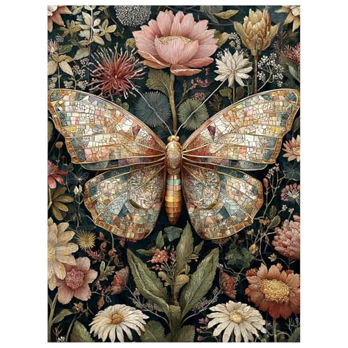 Mandun Paint by Numbers for Adult, Butterfly Paint by Numbers Kit for Adults Beginners, DIY Acrylic Oil Painting Kits with Brushes for Home Wall Decor 16x20Inch