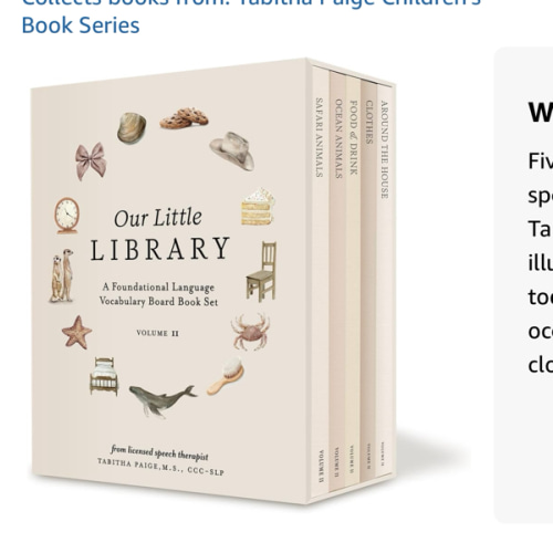 Our Little Library Vol. 2: First 100 Words Board Book Box Set, including Ocean Animals, Safari Animals, Food and Drink, Clothes, and Around the House (Tabitha Paige Children's Book Series)