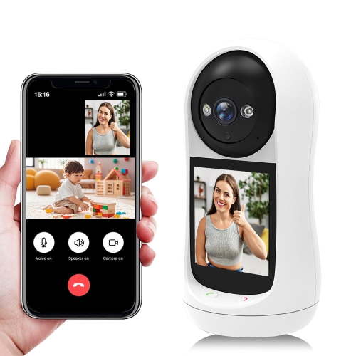 Baby Monitor with Two Way Video Call, 1080P HD Wifi Cameras W/ 2.8” Screen for Home Security/Baby Monitor/Pet Camera, AI Motion Detection&One-Click Call, Full-Color Night Vision for Pet ,Elderly