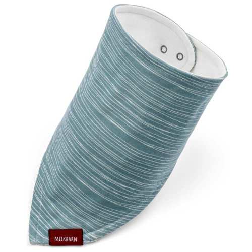 Blue Stripe Organic Cotton Three-Layer Kerchief Bib