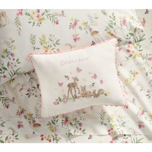 AERIN Embroidered Fawn Pz Pillow , One Size , Pink