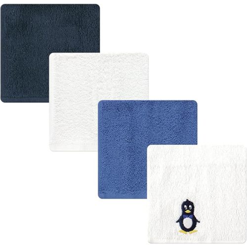Luvable Friends Unisex Baby Super Soft Cotton Washcloths, Mr. Penguin, One Size