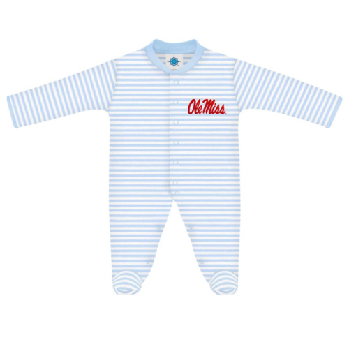 Ole Miss Rebels Striped Footed Romper | College Baby