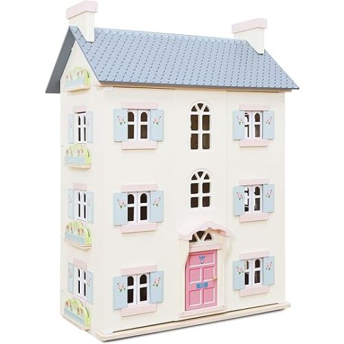 Le Toy Van - Gorgeous Cherry Tree Hall Large 4 Storey Wooden Doll House Play Set For Girls or Boys | Great As A Gift | Suitable for Ages 3+