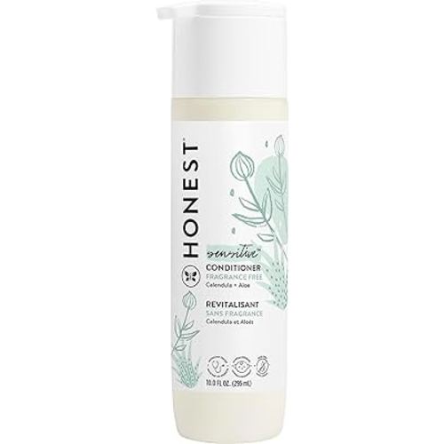 The Honest Company Silicone-Free Conditioner | Gentle for Baby | Naturally Derived, Tear-free, Hypoallergenic | Fragrance Free Sensitive, 10 fl oz