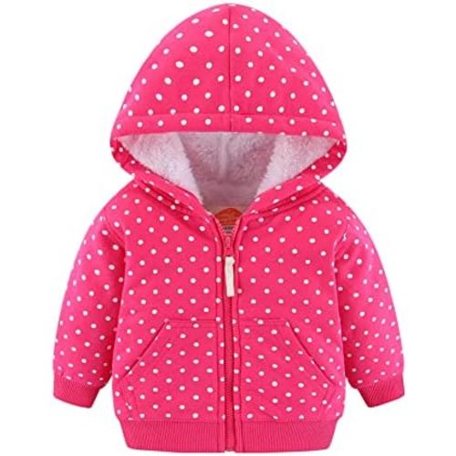 Mud Kingdom Boys Girls Full-Zip Hooded Sweatshirt Fur Lined Funny Pattern 6 Months-8 Years