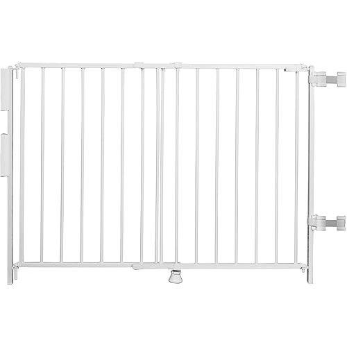 Regalo Extra Tall and Wide 2-in-1 Stairway and Hallway Wall Mounted Baby Gate, Bonus Kit, Includes Banister and Wall Mounting Kit